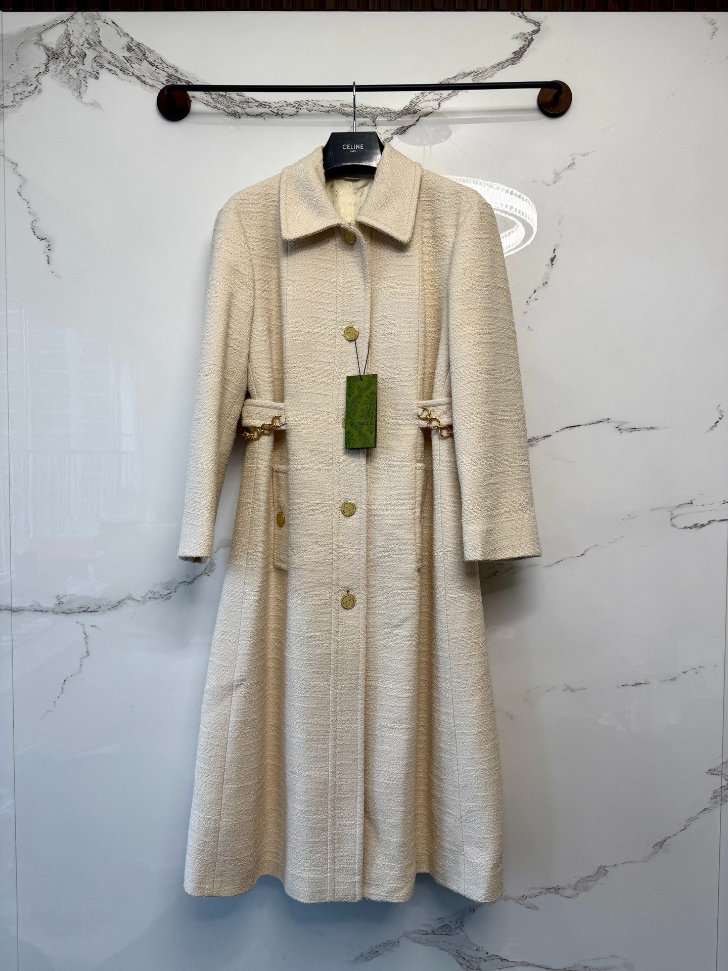 Gucci gucci white coat with gold accents Size M / US 6-8 / IT 42-44 - 1 Thumbnail