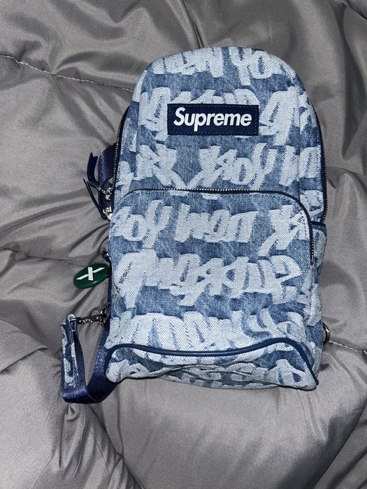 Supreme Supreme fat tip jacquard denim sling bag ss 22 | Grailed