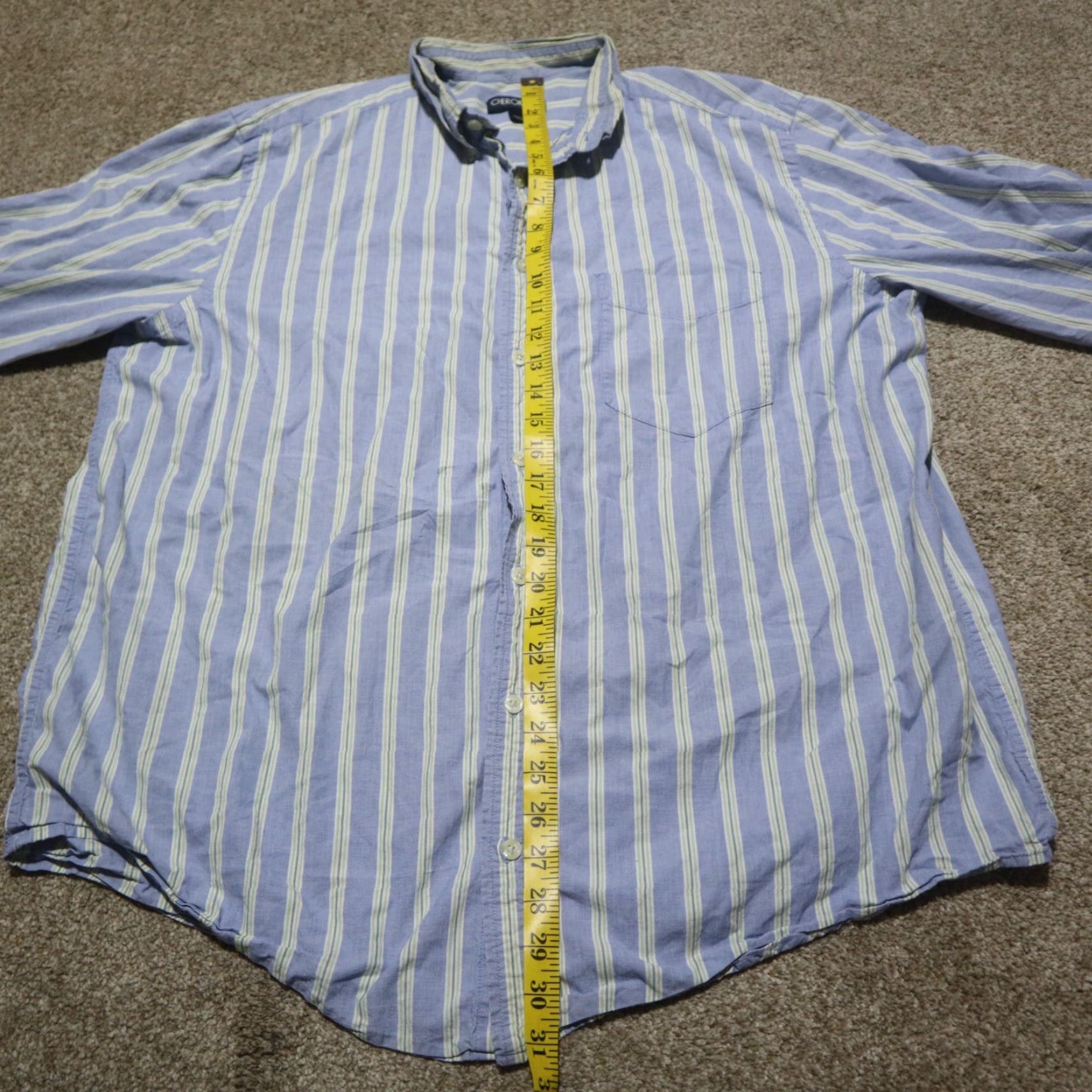 Cherokee VINTAGE Cherokee Blue Striped Button-Up Shirt Long Sleeve Casual Men's XL Size US XL / EU 56 / 4 - 6 Thumbnail