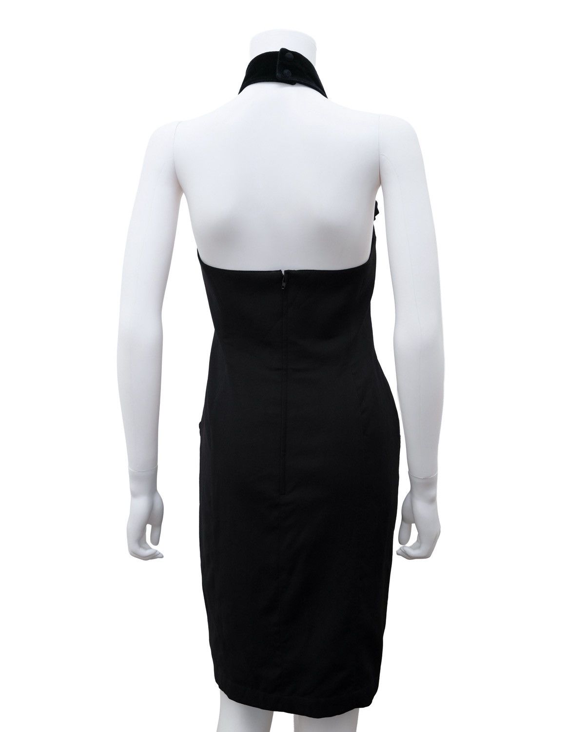 Thierry Mugler F/W 1998 Thierry Mugler Runway Velvet Trim Halter Hourglass Size M / US 6-8 / IT 42-44 - 3 Thumbnail
