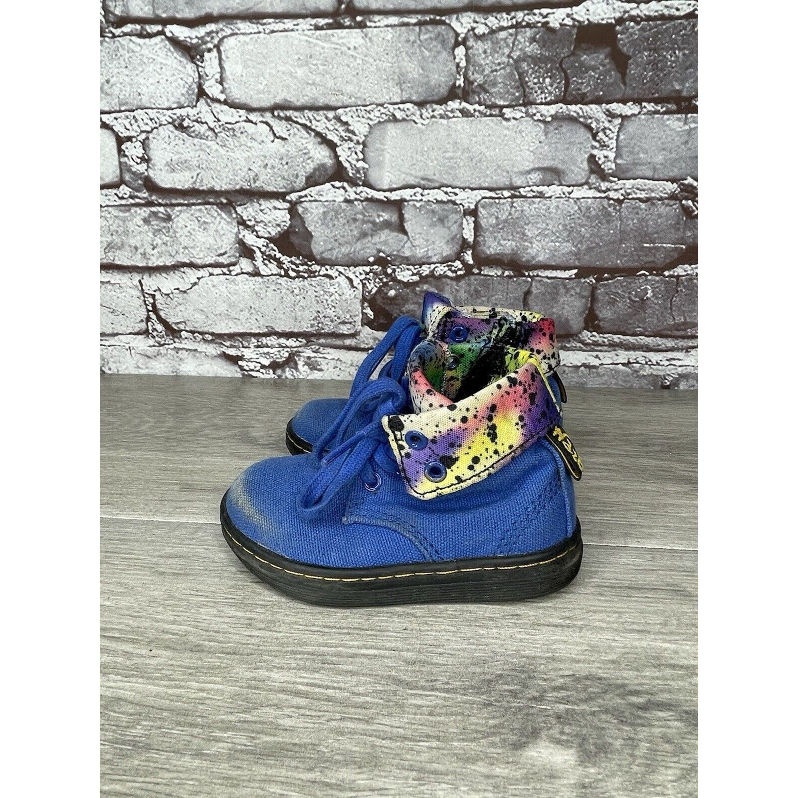 Dr. Martens DR MARTENS BLUE CANVAS Clover Fold Down BOOTS YOUTH AIR WALK Size US 6.5 / IT 36.5 - 14 Thumbnail