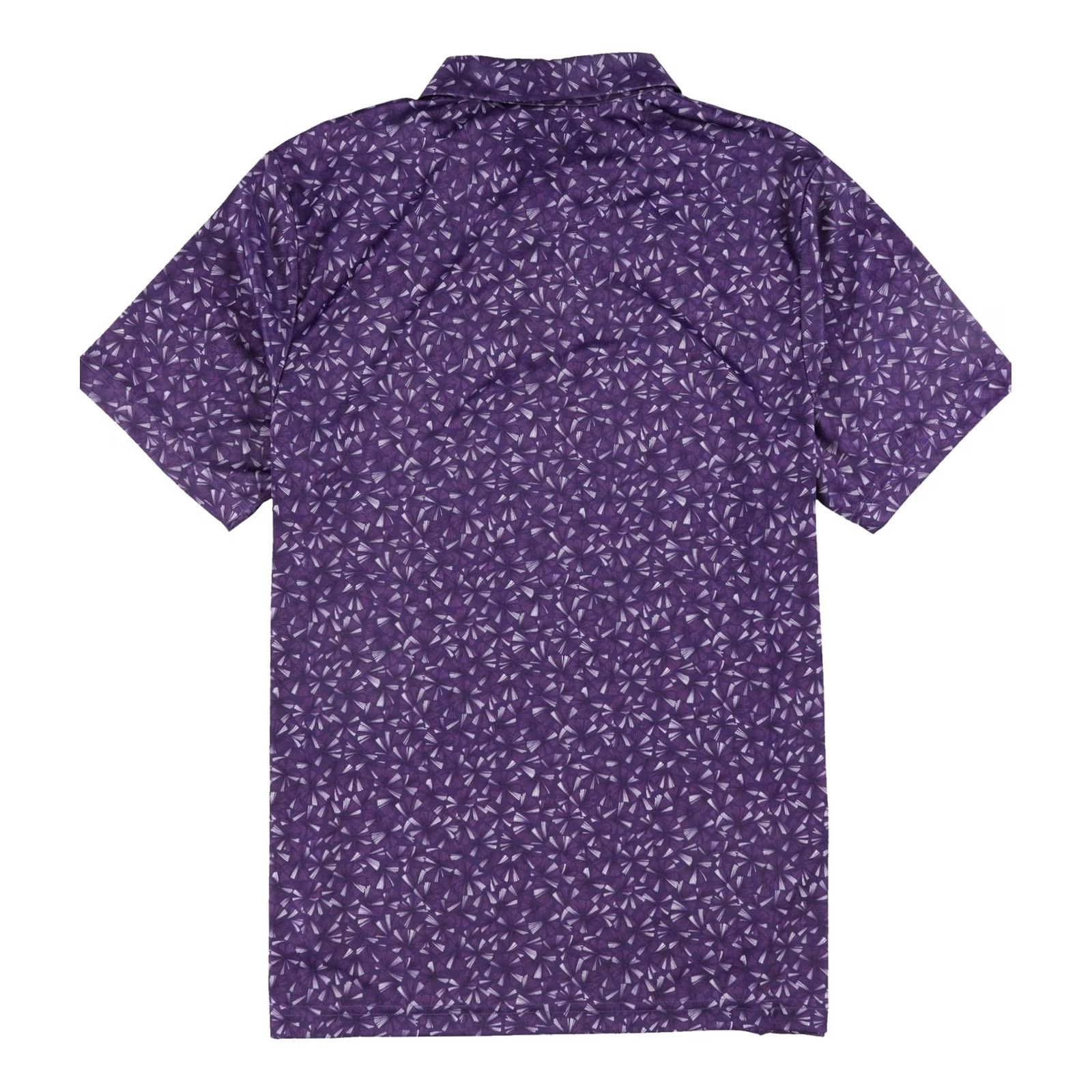 PGA Tour PGA Tour Mens Athletic Fit Printed Polo Shirt, Purple, L, Golf, Sports Size US L / EU 52-54 / 3 - 2 Thumbnail