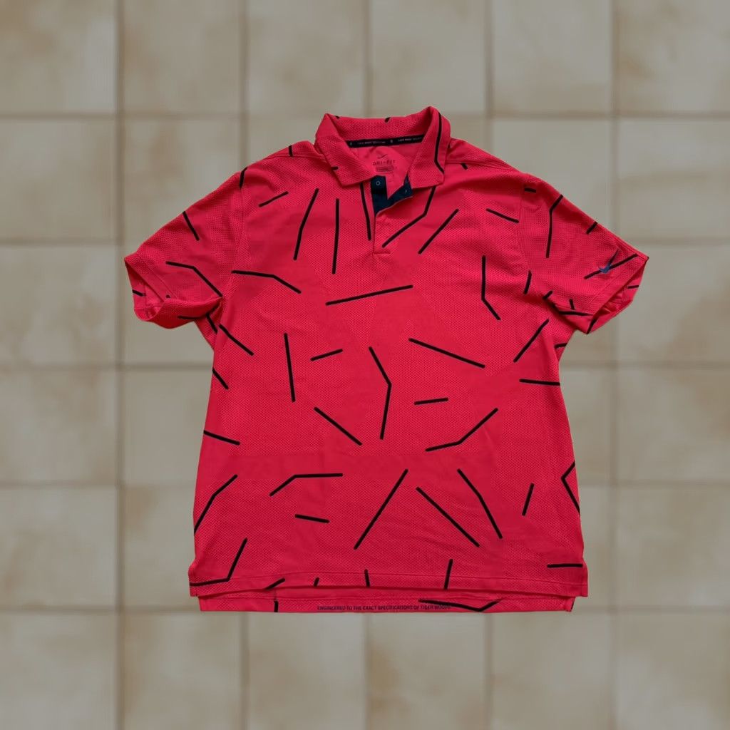 Nike Nike Tiger Woods Dry Fit Golf Polo Red XL Mens Size L CU9784-687 Size US XL / EU 56 / 4 - 1 Thumbnail