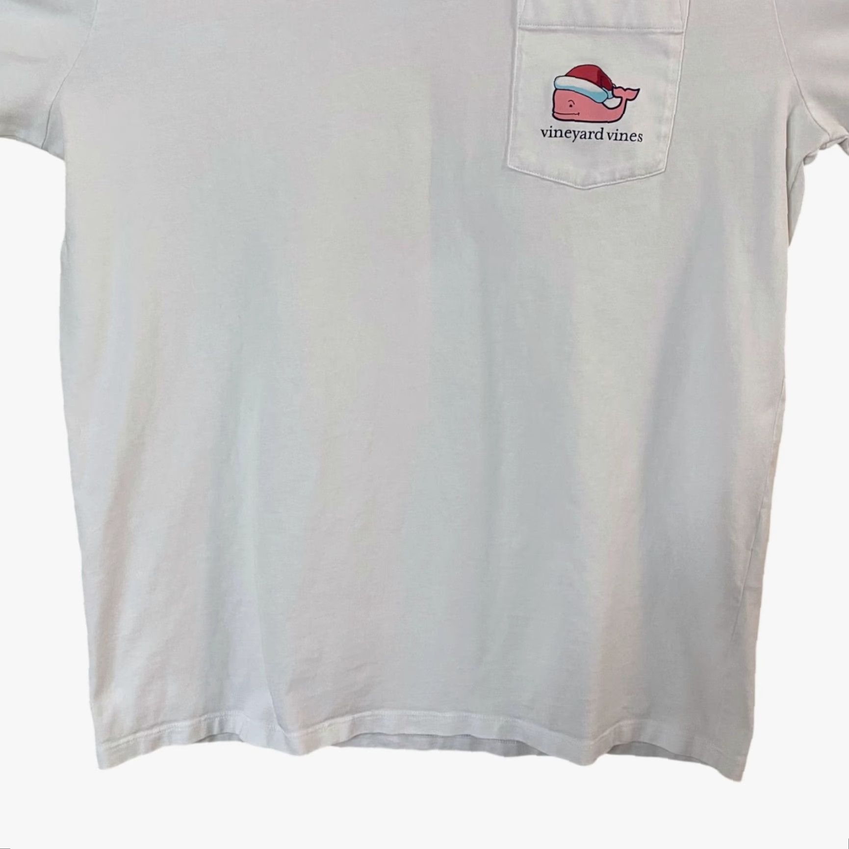 Vineyard Vines Vineyard Vines Santa Whale Long-Sleeve Pocket Tee Men M White Christmas Holiday T-Shirt Size US M / EU 48-50 / 2 - 6 Thumbnail