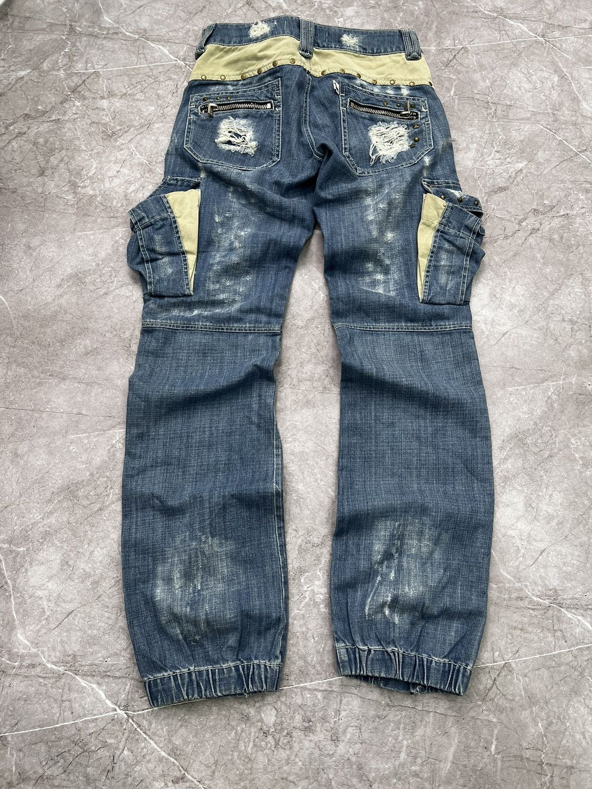 Japanese Brand × Tornado Mart × Vintage 90s Rare DENIM CARGO JEANS tornado mart STYLE Size US 32 / EU 48 - 9 Thumbnail