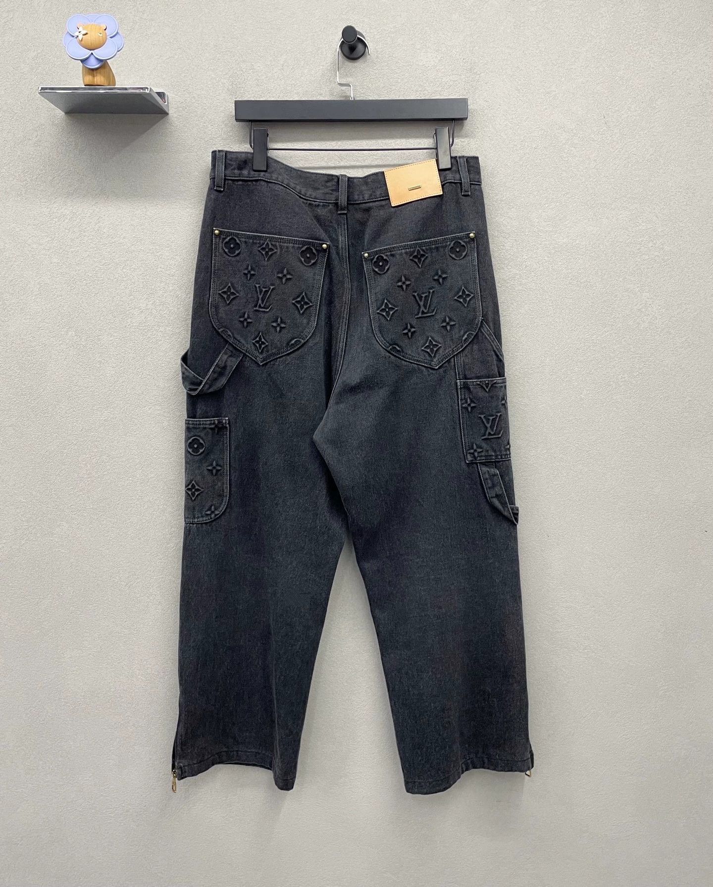 Louis Vuitton lv vintage black denim work pants Size US 33 - 2 Thumbnail