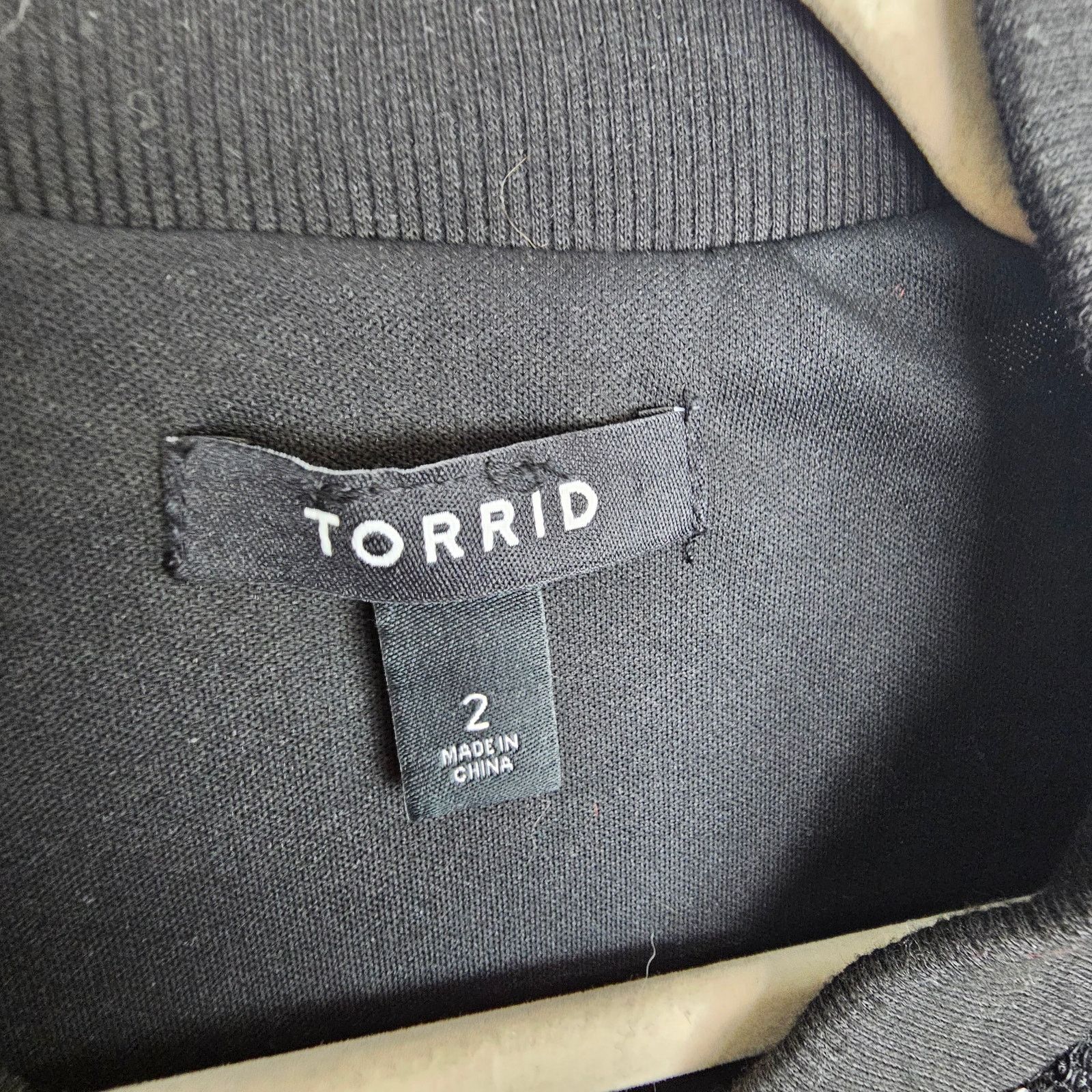 Corridor Torrid Jacket Women 1X Black Mesh Sequin Bomber Jacket Size XL / US 12-14 / IT 48-50 - 7 Thumbnail