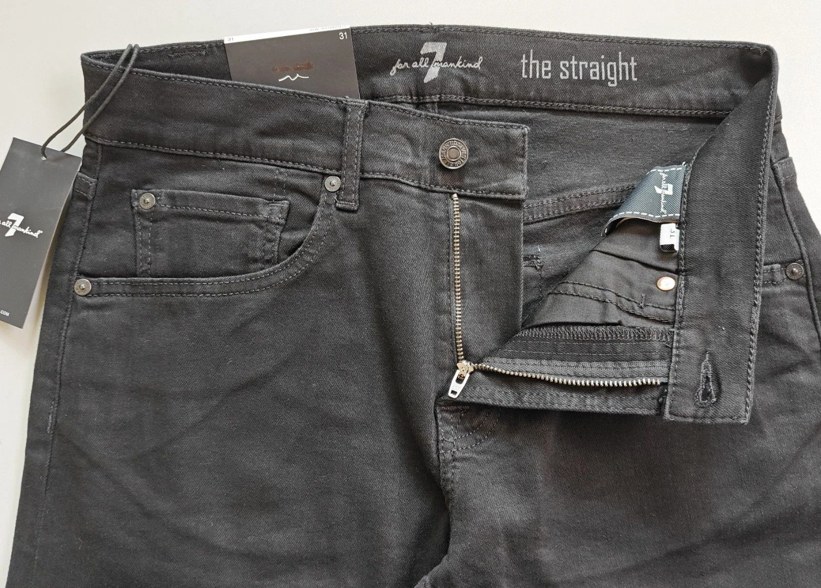 7 For All Mankind 7 For All ManKind THE STRAIGHT SQUIGGIE BLK Jeans T / 6040 Size US 31 - 5 Thumbnail
