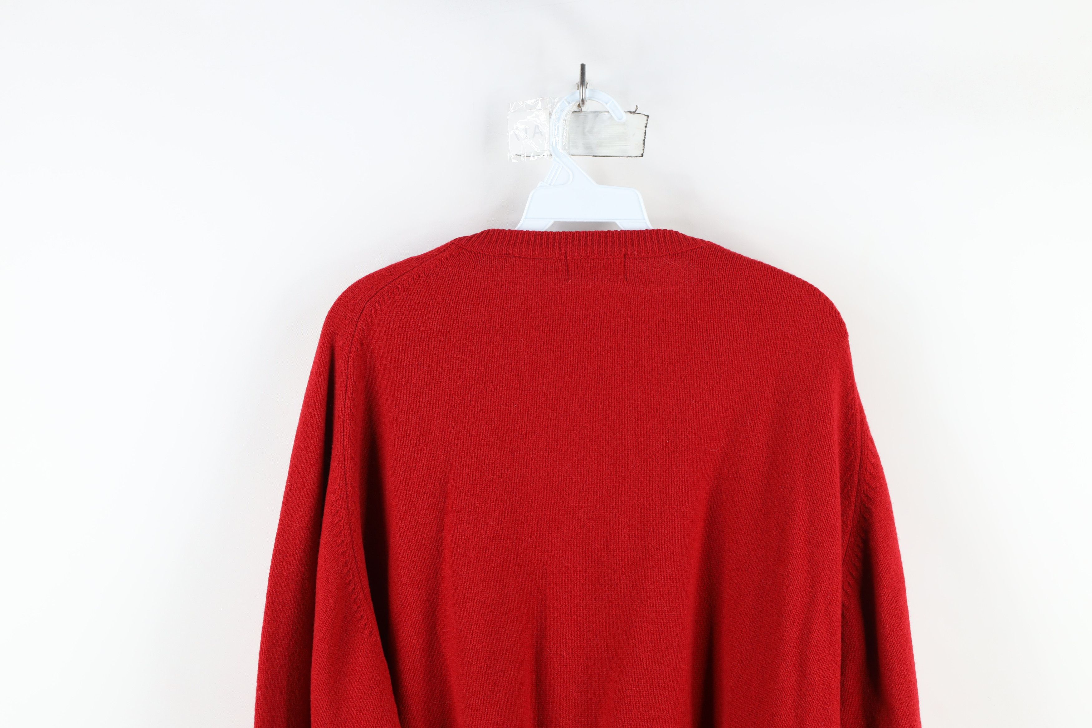 Vintage Vintage 90s Streetwear Heavy Lambswool Knit V-Neck Sweater Size US XL / EU 56 / 4 - 12 Thumbnail