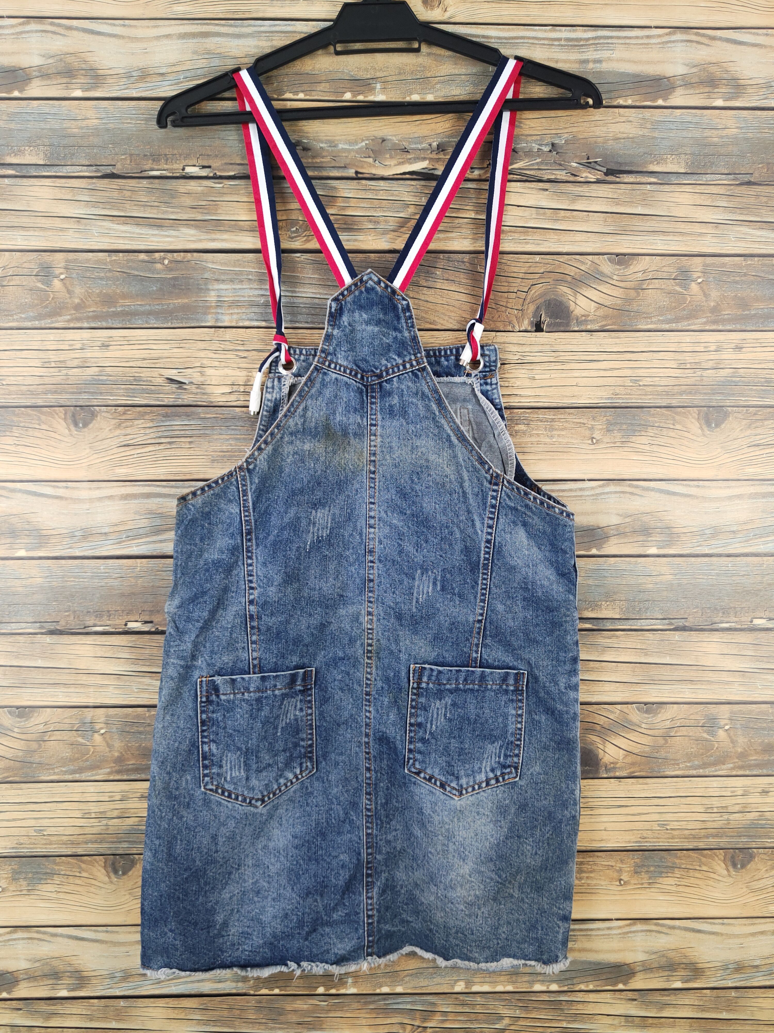 Japanese Brand × Vintage Avant Garde Fashion by Japan Brand Blue Denim Skirt Jumpsuit Size 31" - 7 Thumbnail