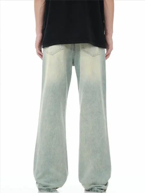 VIBE American men's washed distressed street vintage loose jeans Size US 32 / EU 48 - 5 Thumbnail