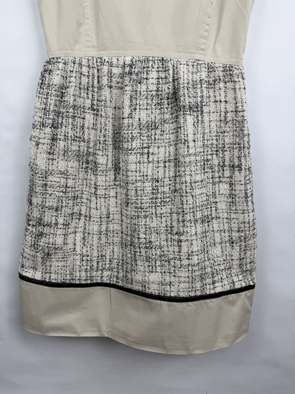 Max Mara 🇮🇹 Vintage Max Mara Weekend Beige Partial Tweed Dress Retro Size M / US 6-8 / IT 42-44 - 5 Thumbnail