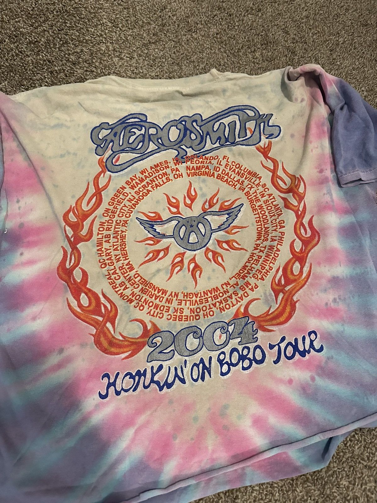 Aerosmith × Vintage Vintage Aerosmith Tour Tie Dye Tee Size US L / EU 52-54 / 3 - 4 Thumbnail