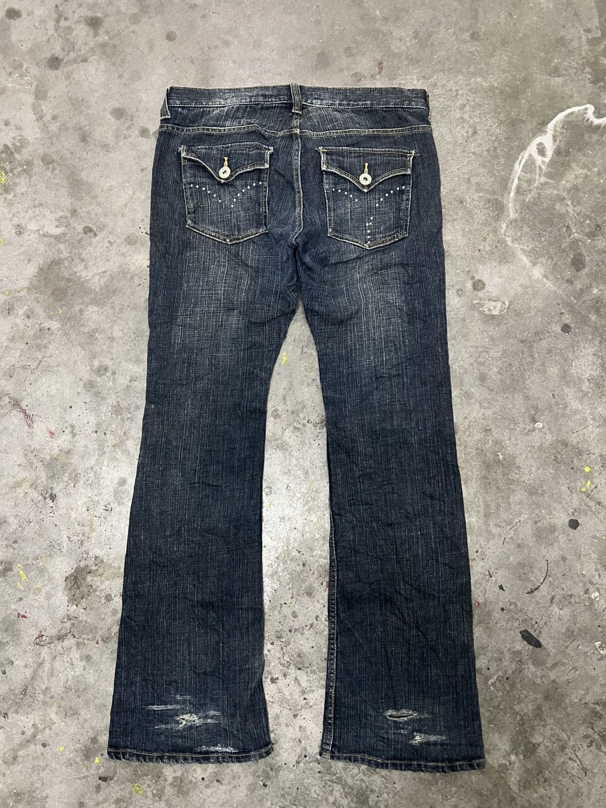 Designer × Japanese Brand FLARED🔥ORIRIN JEANS STUDED DENIM PANT Size US 32 / EU 48 - 8 Thumbnail