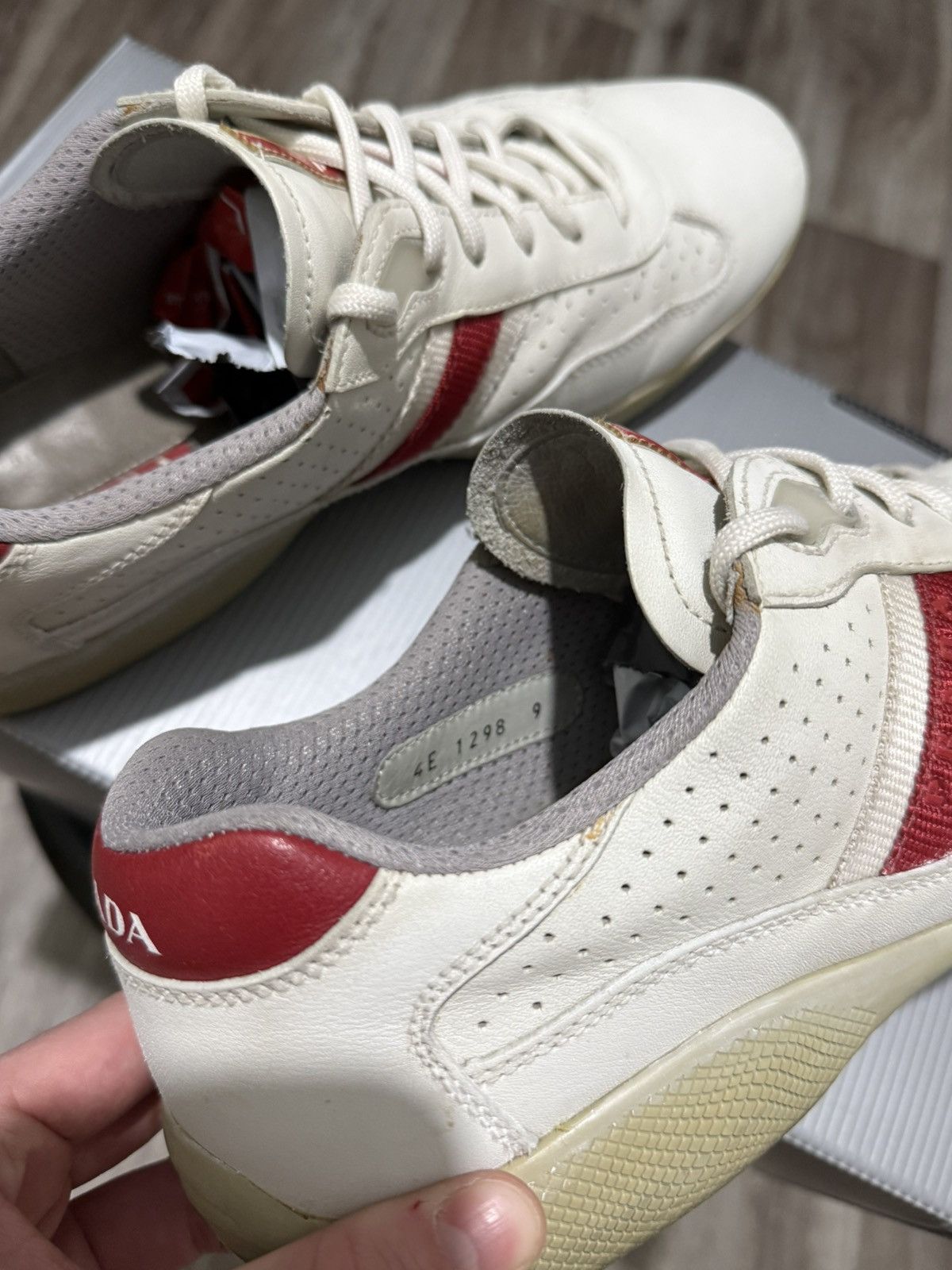 Prada PRADA AMERICAS CUP LEATHER SNEAKERS MEN’S SHOES WHITE 4E1298 Size US 9 / EU 42 - 12 Thumbnail