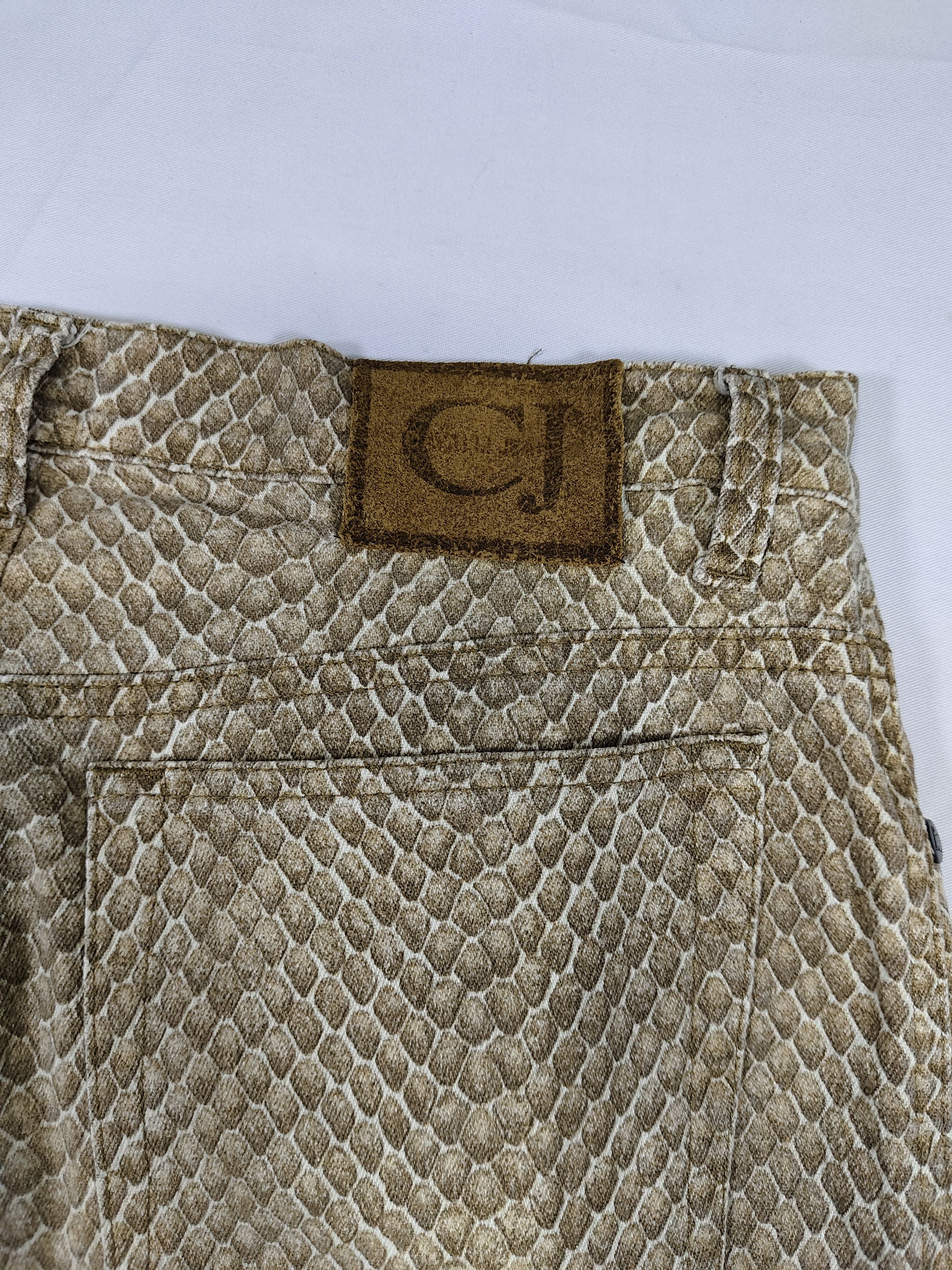 Roberto Cavalli 90s Cavalli Jeans- Python Skin Print Glam Rock Trousers Size 31" - 7 Thumbnail