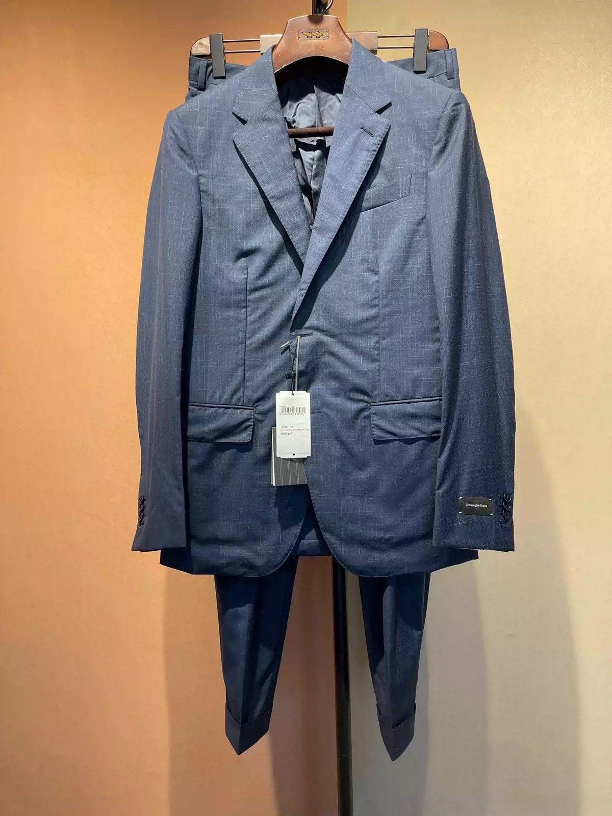image of Ermenegildo Zegna Trofeo Summer Wool Blazer Suit in Navy, Men's (Size 48R)