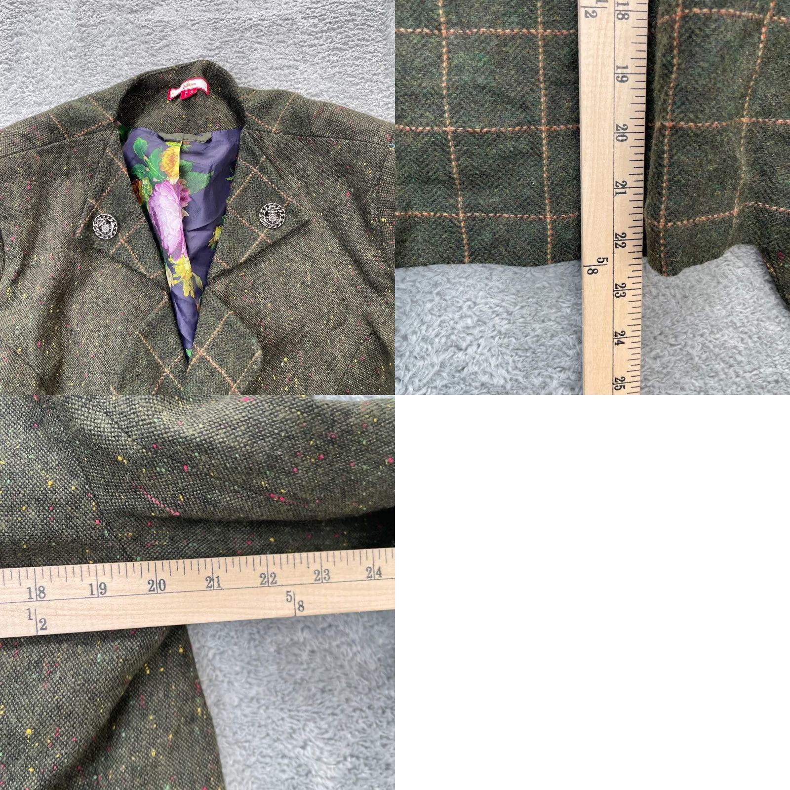 Joe Browns Joe Browns Green Plaid Tweed Blazer Coat Jacket Womens 10 Scottie Dog Embroidery Size L / US 10 / IT 46 - 8 Thumbnail