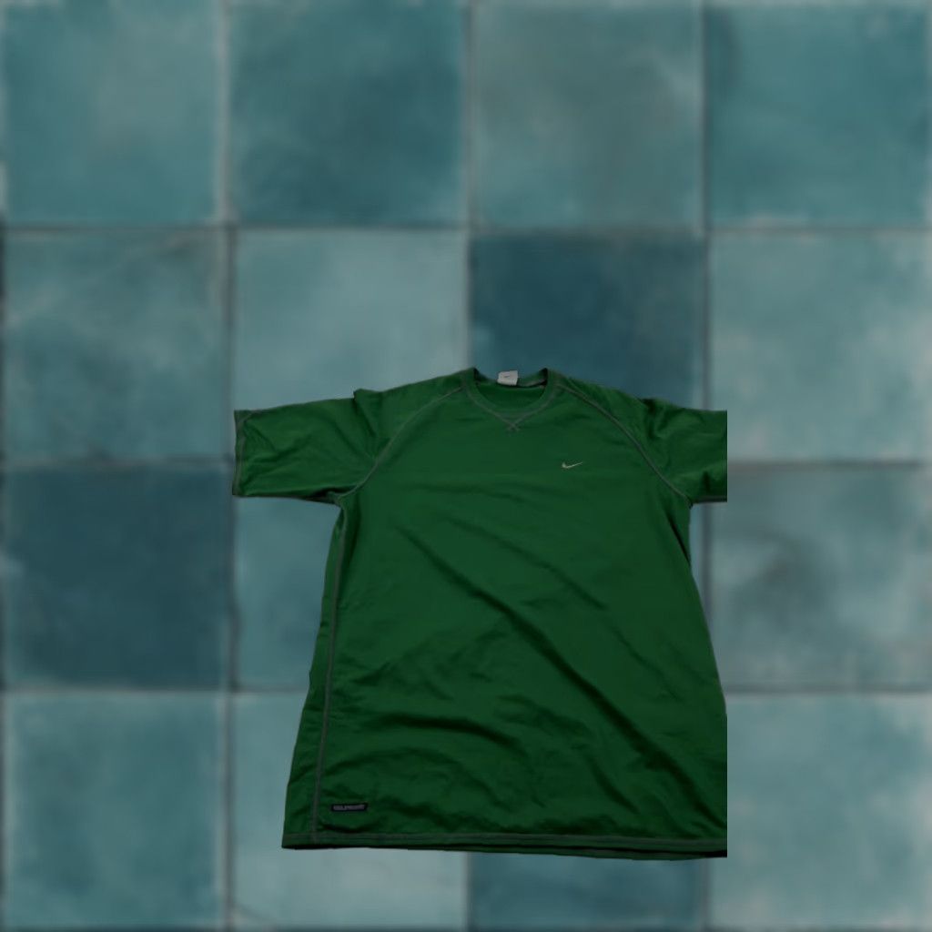 Nike Nike Shirt Mens Large Green Sphere Dry Short Sleeve Running Training Top Tee Size US L / EU 52-54 / 3 - 1 Thumbnail