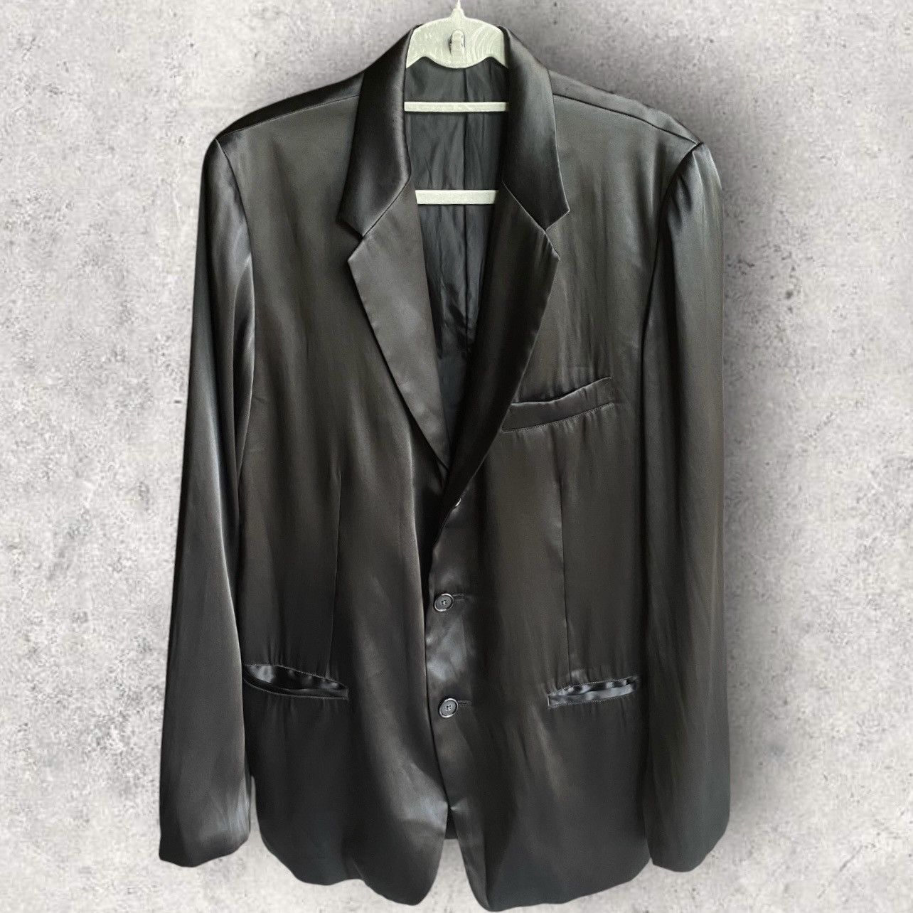 Yohji Yamamoto AW98 Black Shiny Blazer “Dolls Movie” Size US M / EU 48-50 / 2 - 2 Thumbnail