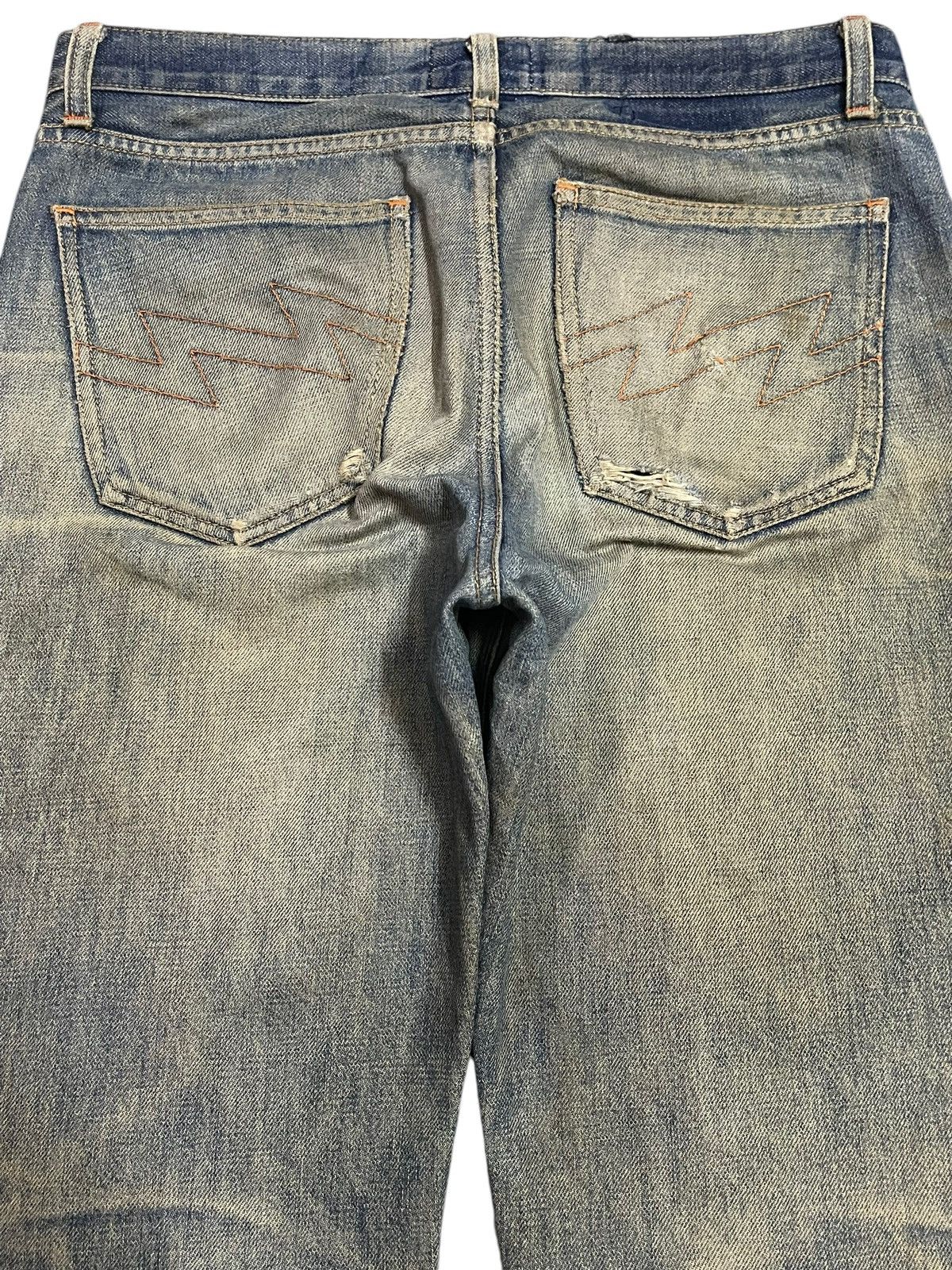 W&LT Vintage W&LT Kiss The Future Mud Wash Distress Bootcut Jeans Size US 32 / EU 48 - 5 Thumbnail
