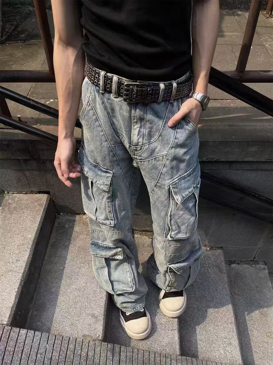 Japanese Brand × Jean Vintage heavyweight big pocket baggy jeans Size US 32 / EU 48 - 3 Thumbnail