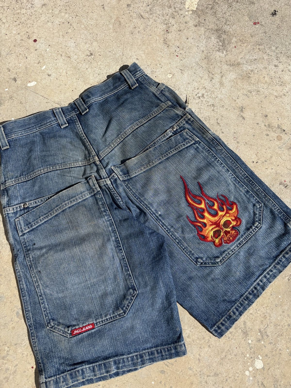 JNCO Vtg Jnco Flame skull Jort Size US 32 / EU 48 - 1 Thumbnail