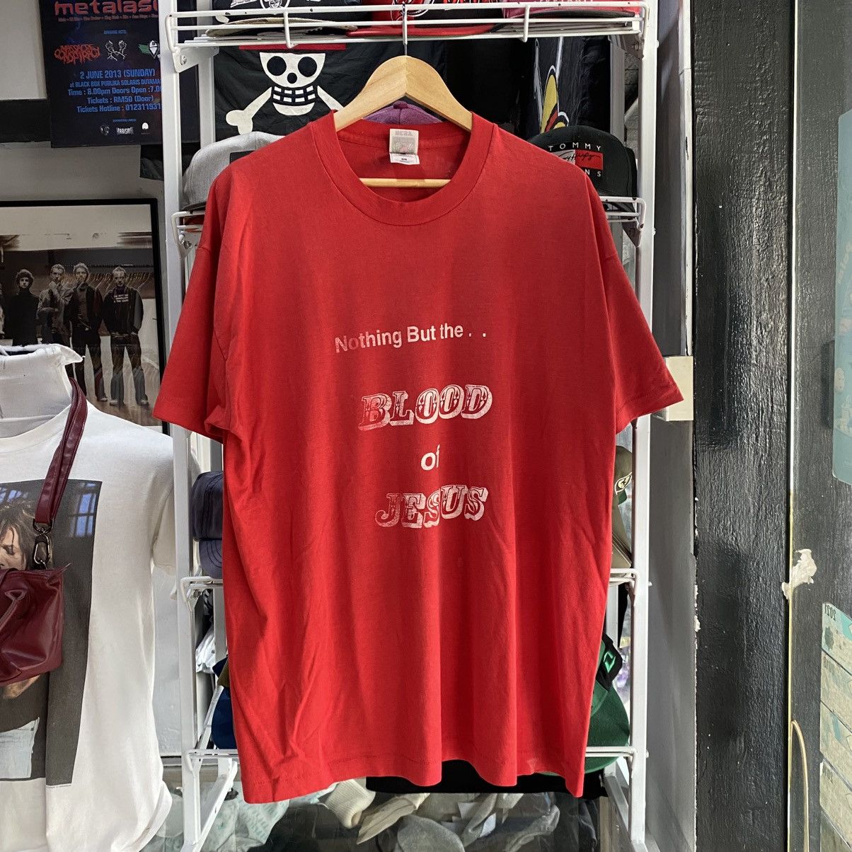 Vintage VINTAGE NOTHING BUT THE.. BLOOD OF JESUS TEE Size US XXL / EU 58 / 5 - 1 Thumbnail