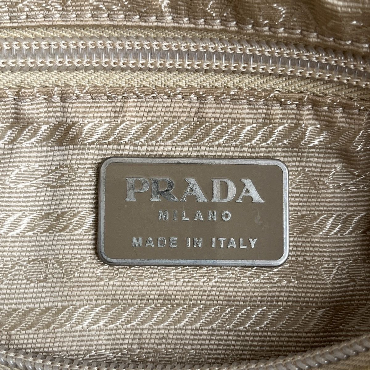Prada Vintage Prada Tusseto Nastro Beige Shoulder Bag Size ONE SIZE - 4 Thumbnail