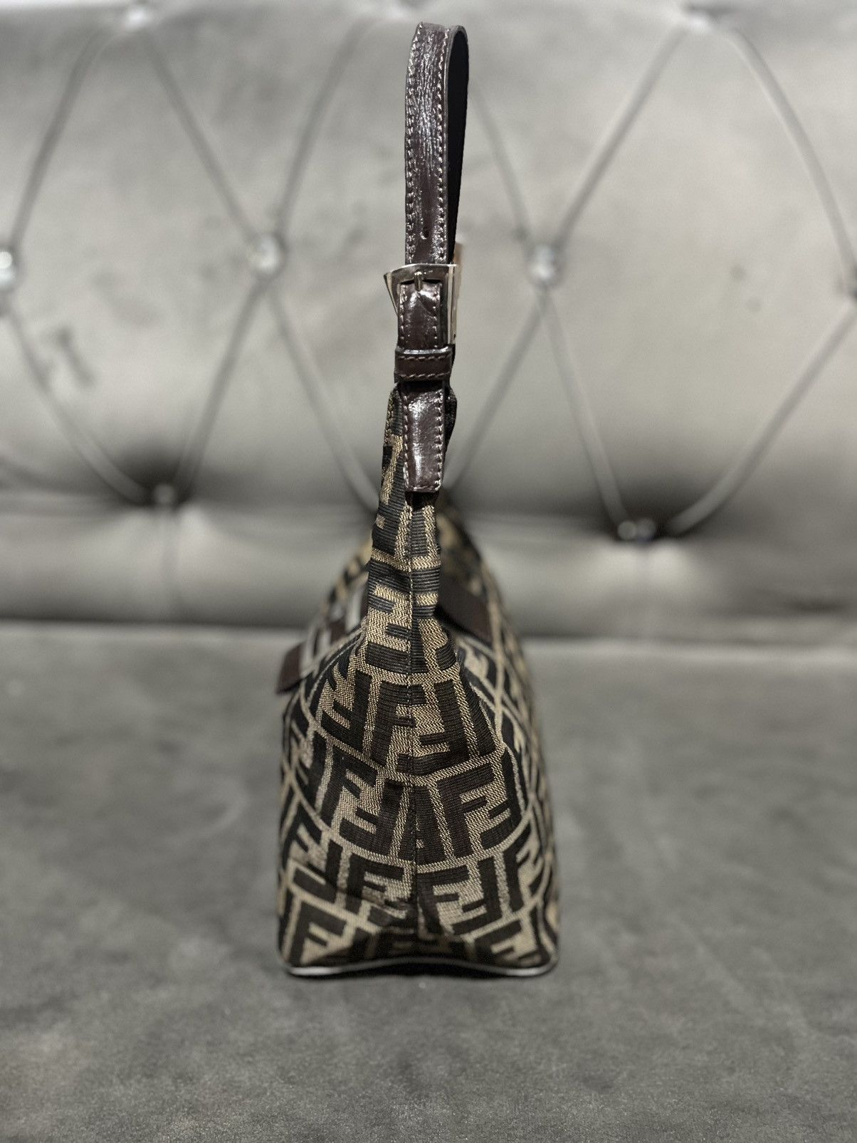 Fendi Authentic FENDI Tobacco Zucca Canvas Mia Hobo Bag Size ONE SIZE - 3 Thumbnail