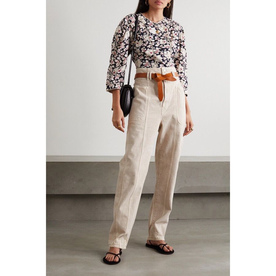 Isabel Marant Etoile Isabel Marant ÉTOILE Tess Boyfriend Beige Denim Pants Size 26" / US 2 / IT 38 - 10 Thumbnail