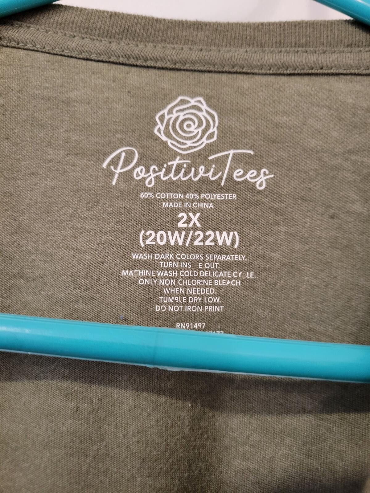 Other PositiviTees Olive Green Graphic T-Shirt, Size 2X Size XXL / US 16-18 / IT 52-54 - 3 Thumbnail