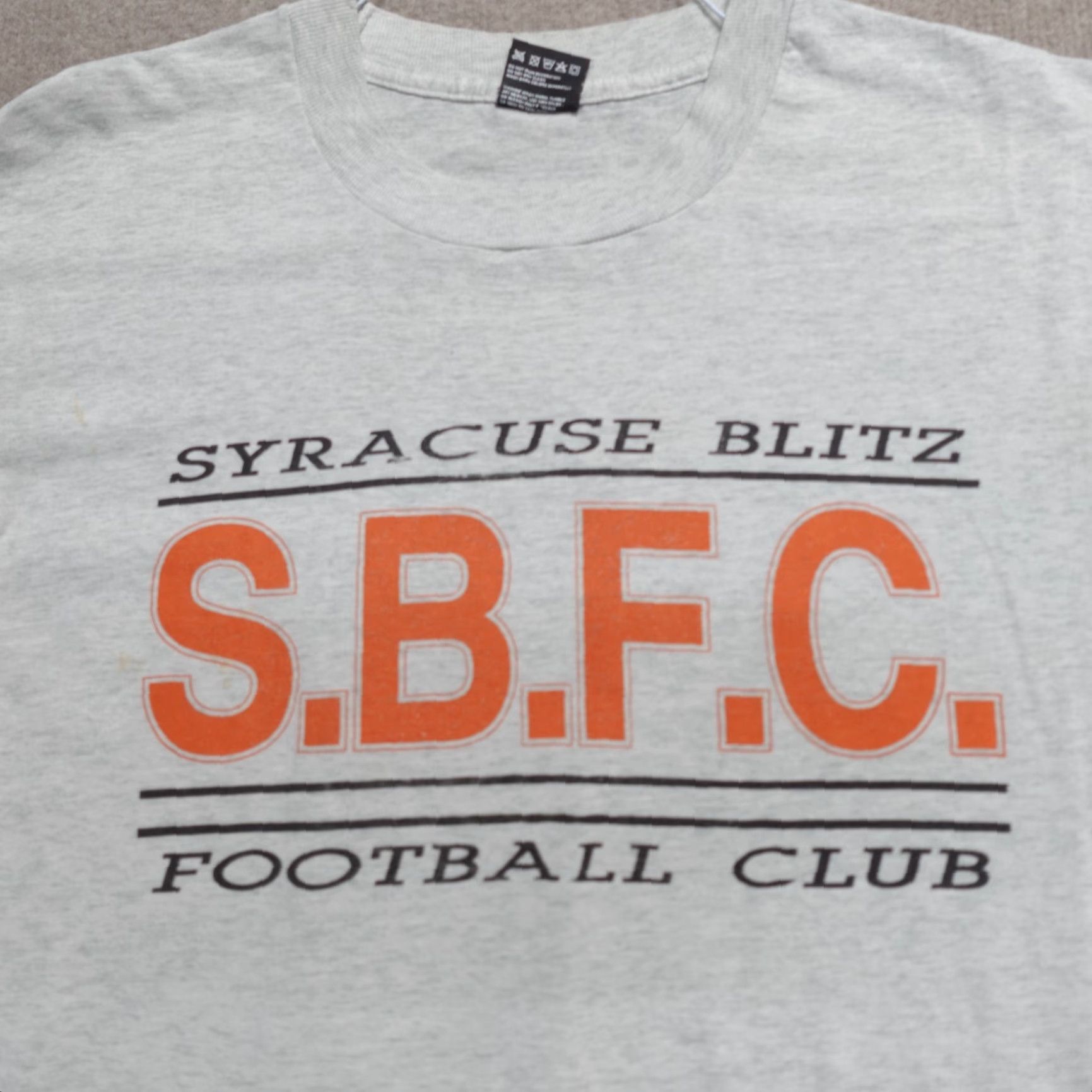 Vintage VINTAGE Syracuse Blitz Shirt Medium Gray Football Club Double Sided Men M Gray USA 1990s College Football Double-Sided Shirt Size US M / EU 48-50 / 2 - 2 Thumbnail
