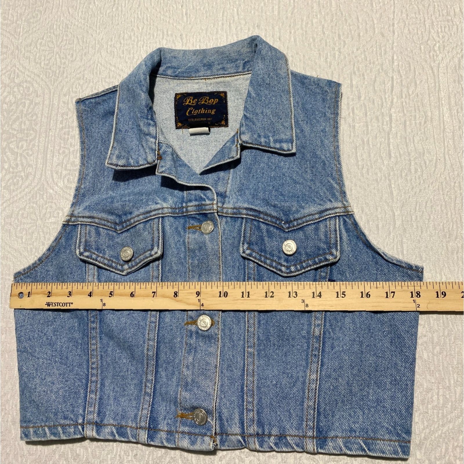 Vintage VINTAGE Be Bop Clothing Vest Denim Blue Cut Off Sleeveless Pockets Womens M Denim Vest Lining Cotton United States Punk Grunge USA Size M / US 6-8 / IT 42-44 - 6 Thumbnail