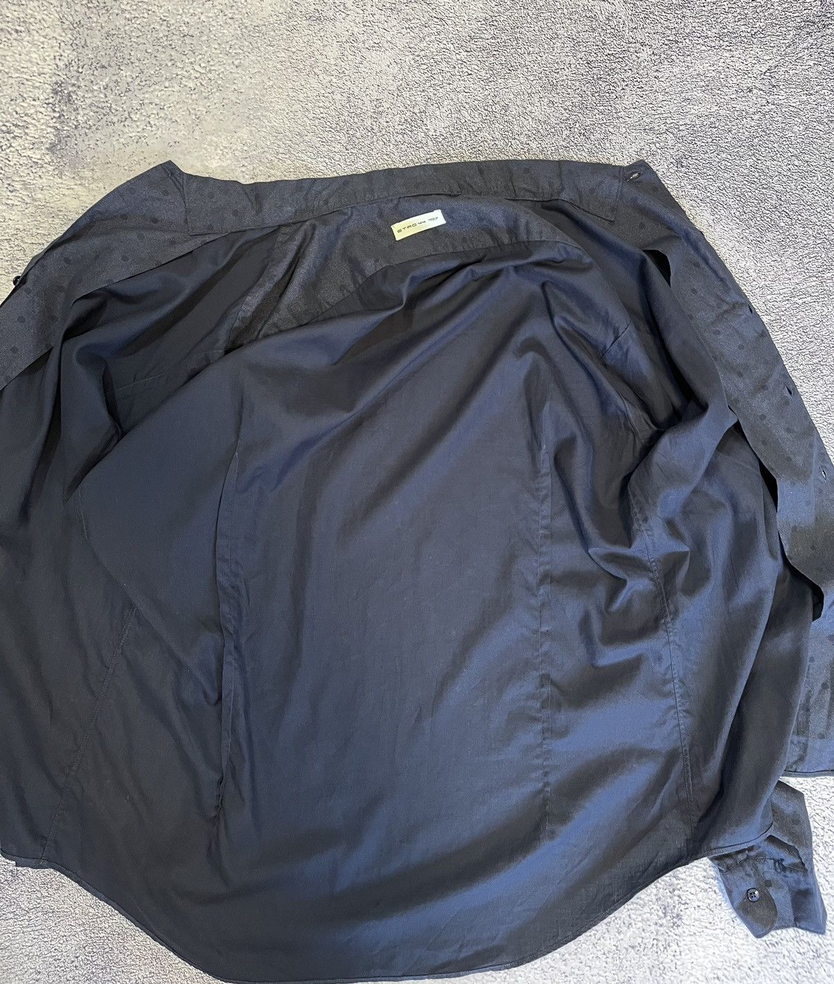 Etro Etro Polka Dot Shirt Band Collar Dark Blue Italy Size M Mens Size US XXL / EU 58 / 5 - 16 Thumbnail