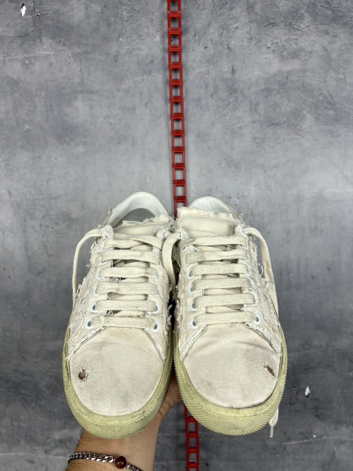Saint Laurent Paris Saint Laurent Canvas Distressed Accents Sneakers Sz 37/24cm Size US 7 / IT 37 - 9 Thumbnail