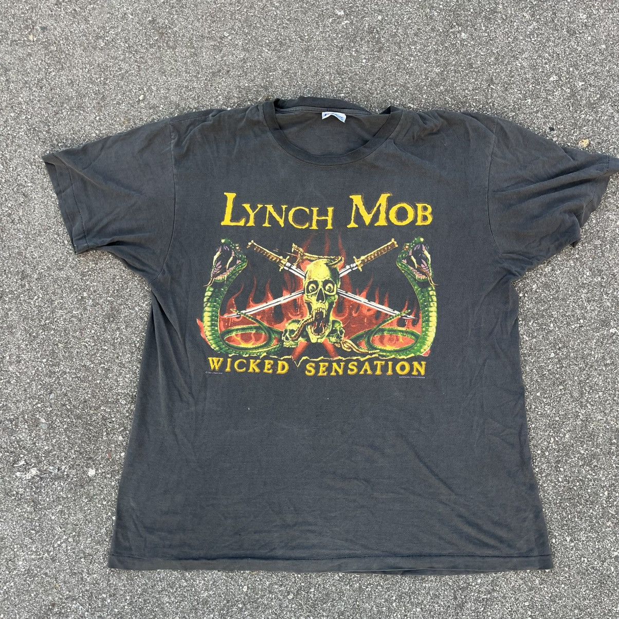 Hanes Lynch Mob 1990 Mad at the World Tour Wicked Sensation Tee Size US XL / EU 56 / 4 - 1 Thumbnail