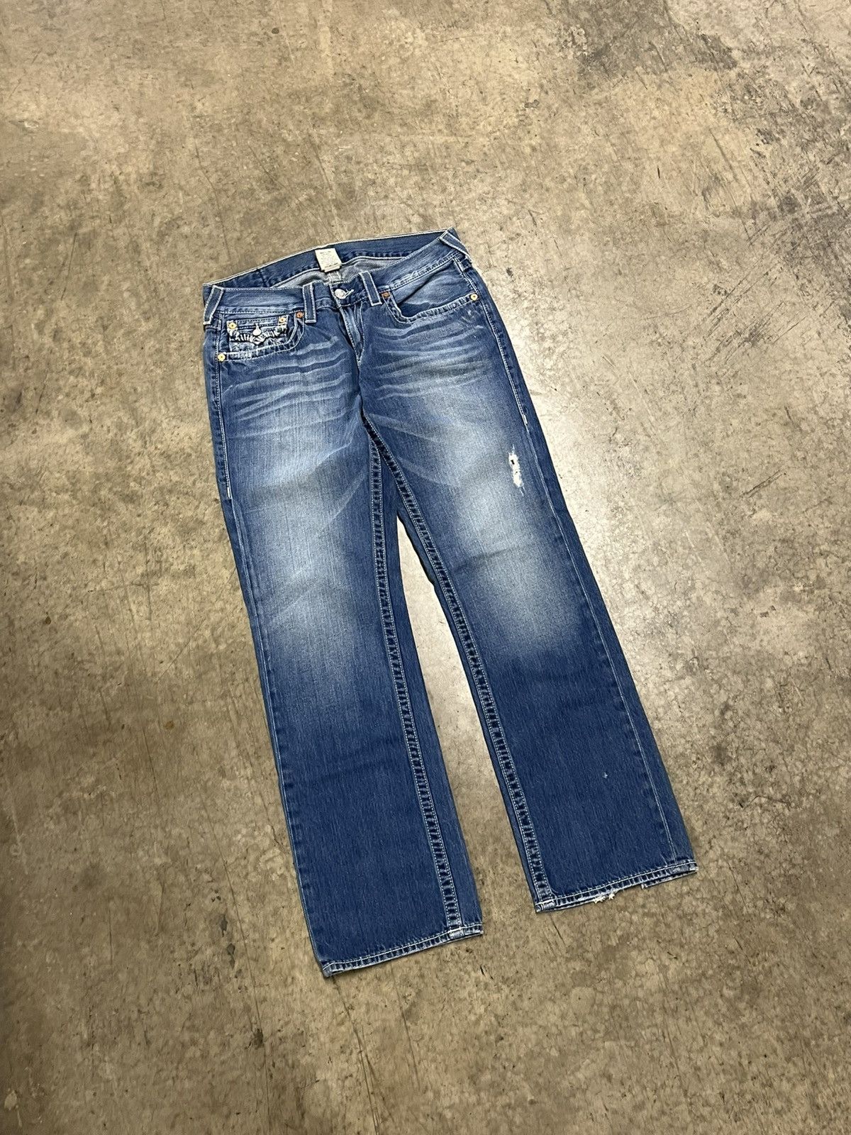 True Religion × Vintage True religion baggy fit wide leg denim hip hop skater Size US 34 / EU 50 - 5 Thumbnail