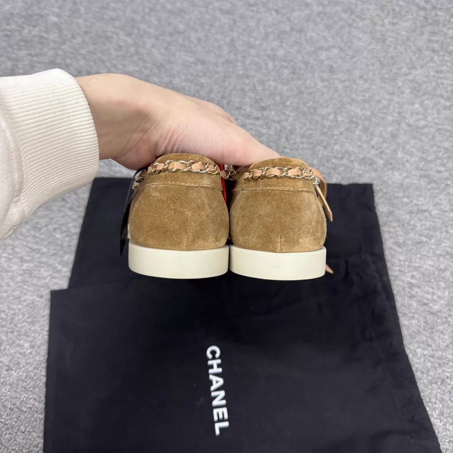 Chanel Chanel Women's 26 New Color Blocked Suede Chain Loafers Size US 6.5 / IT 36.5 - 5 Thumbnail