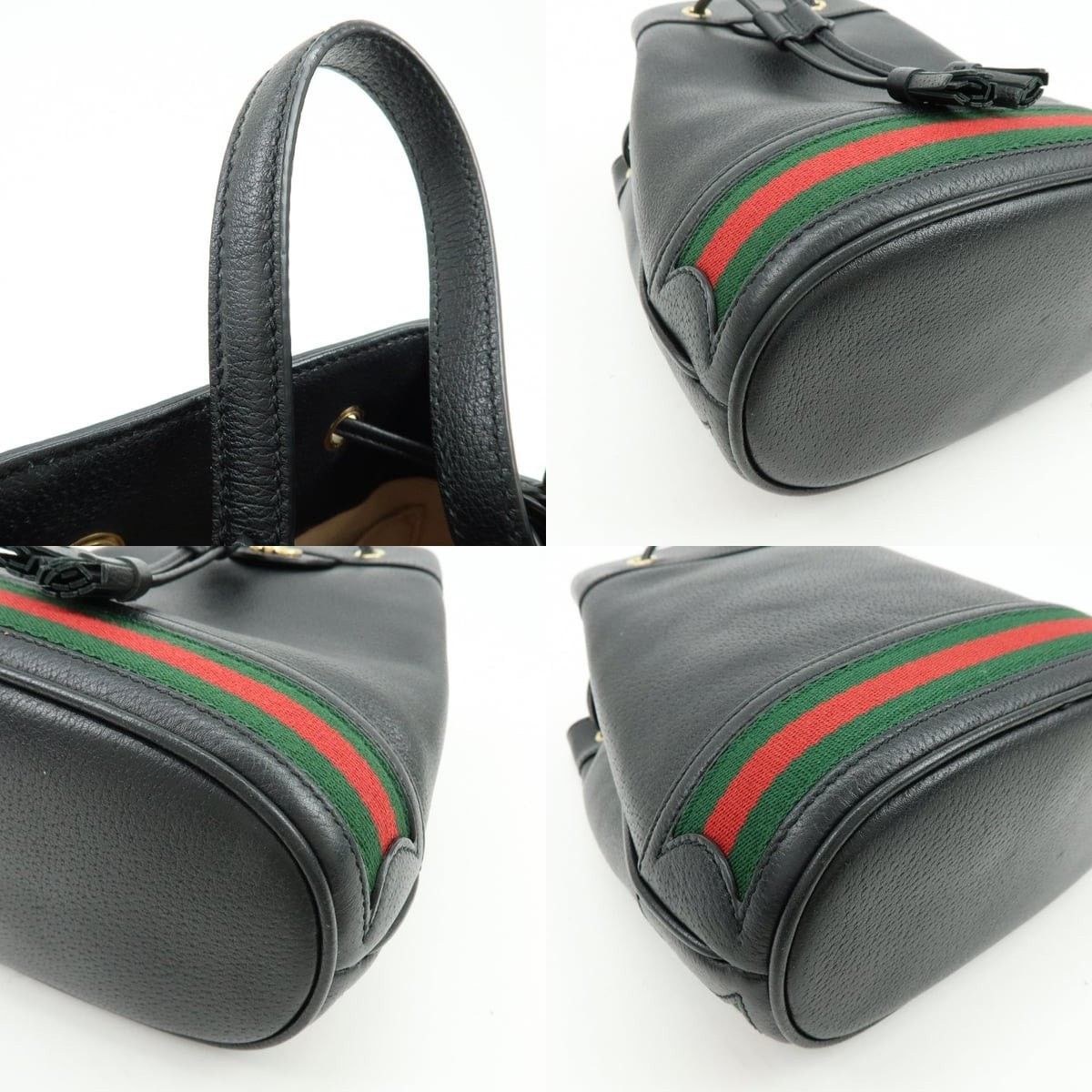 Gucci Gucci Ophidia GG Marmont Small Calfskin Bucket Bag Black Size ONE SIZE - 4 Thumbnail
