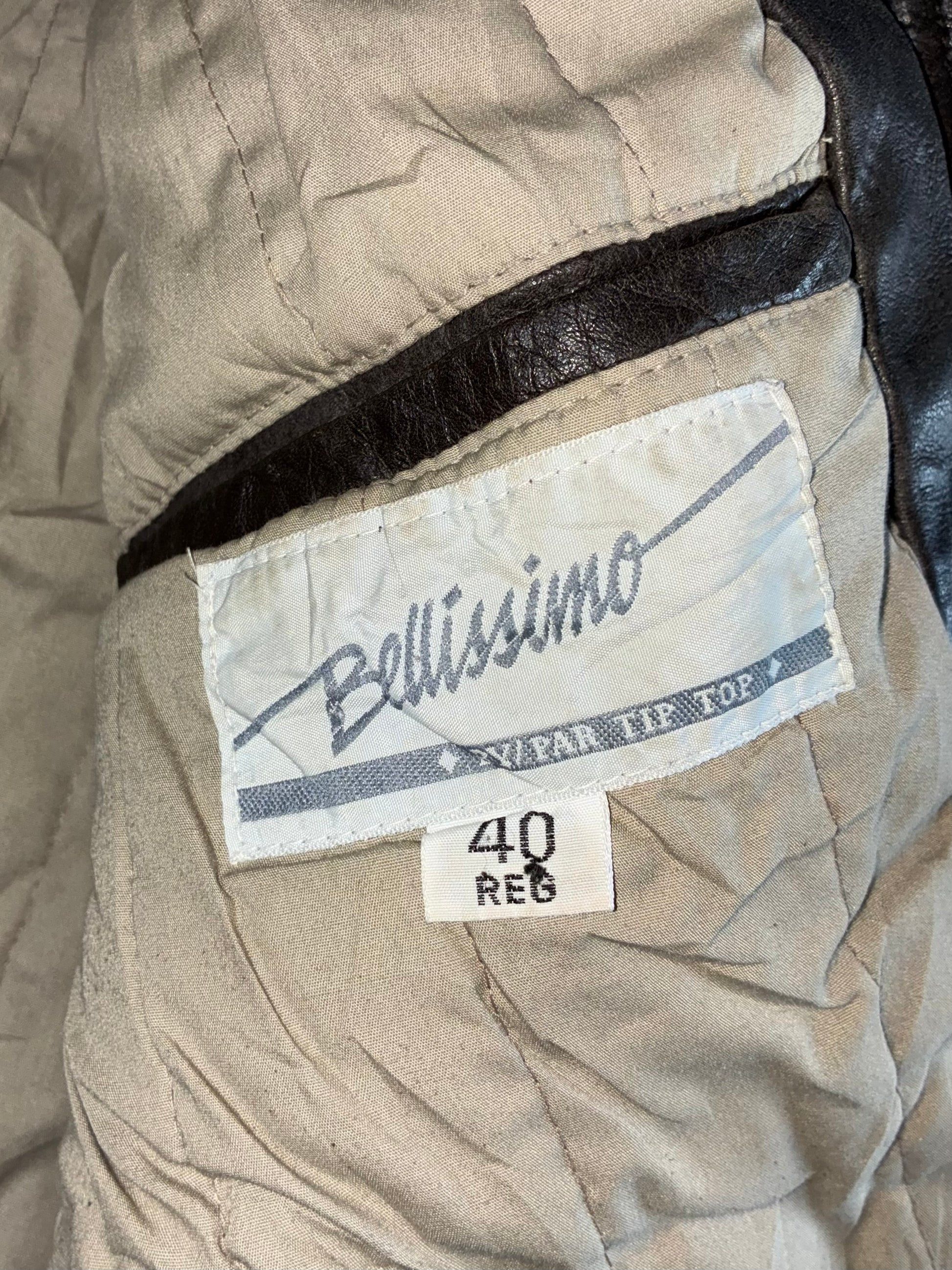 Other Vintage Bellissimo Genuine Leather Bomber Jacket Size US M / EU 48-50 / 2 - 5 Thumbnail