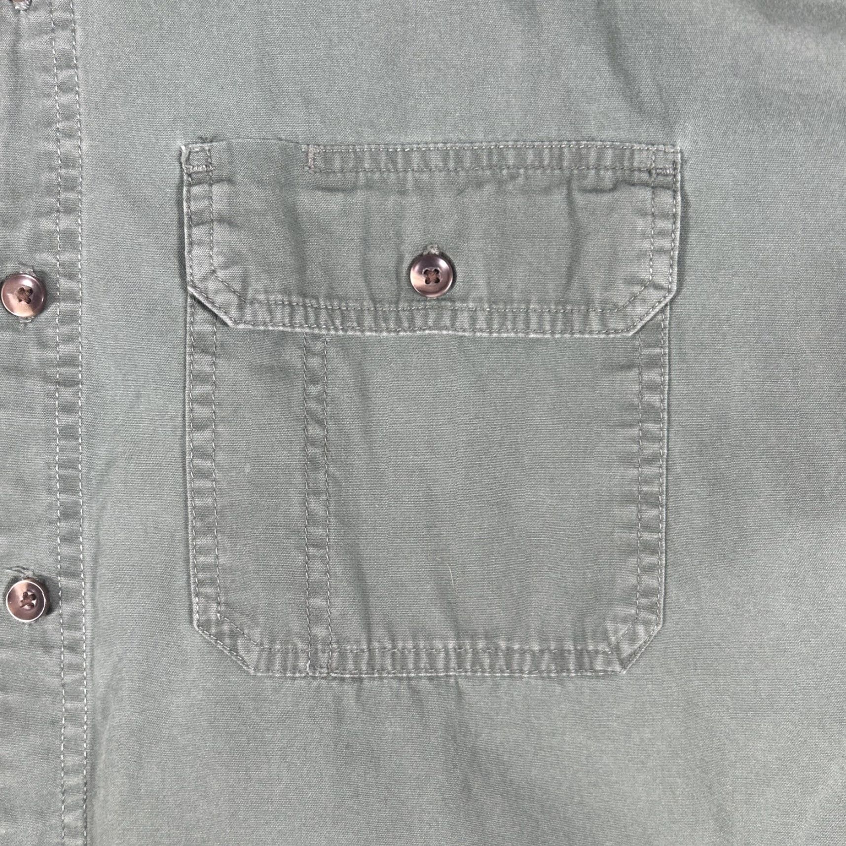 Greats Great Northwest Shirt 4XLT Mens Short Sleeve Button-Up Pockets Green Cotton Casual Travel Workwear Front Pockets Size US XXL / EU 58 / 5 - 4 Thumbnail