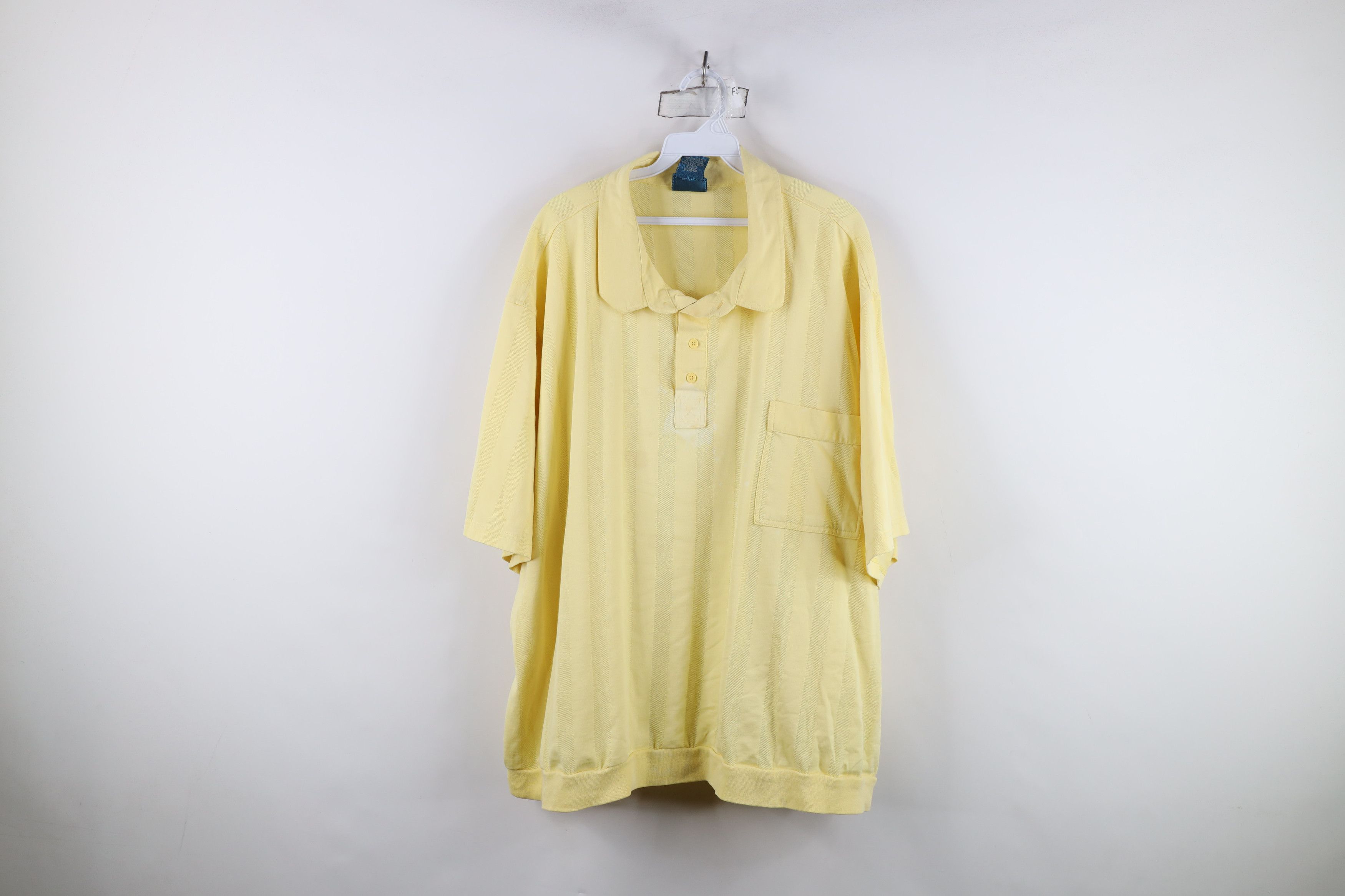 Vintage Vintage 90s Streetwear Knit Pullover Polo Shirt Yellow Size US XXL / EU 58 / 5 - 1 Thumbnail