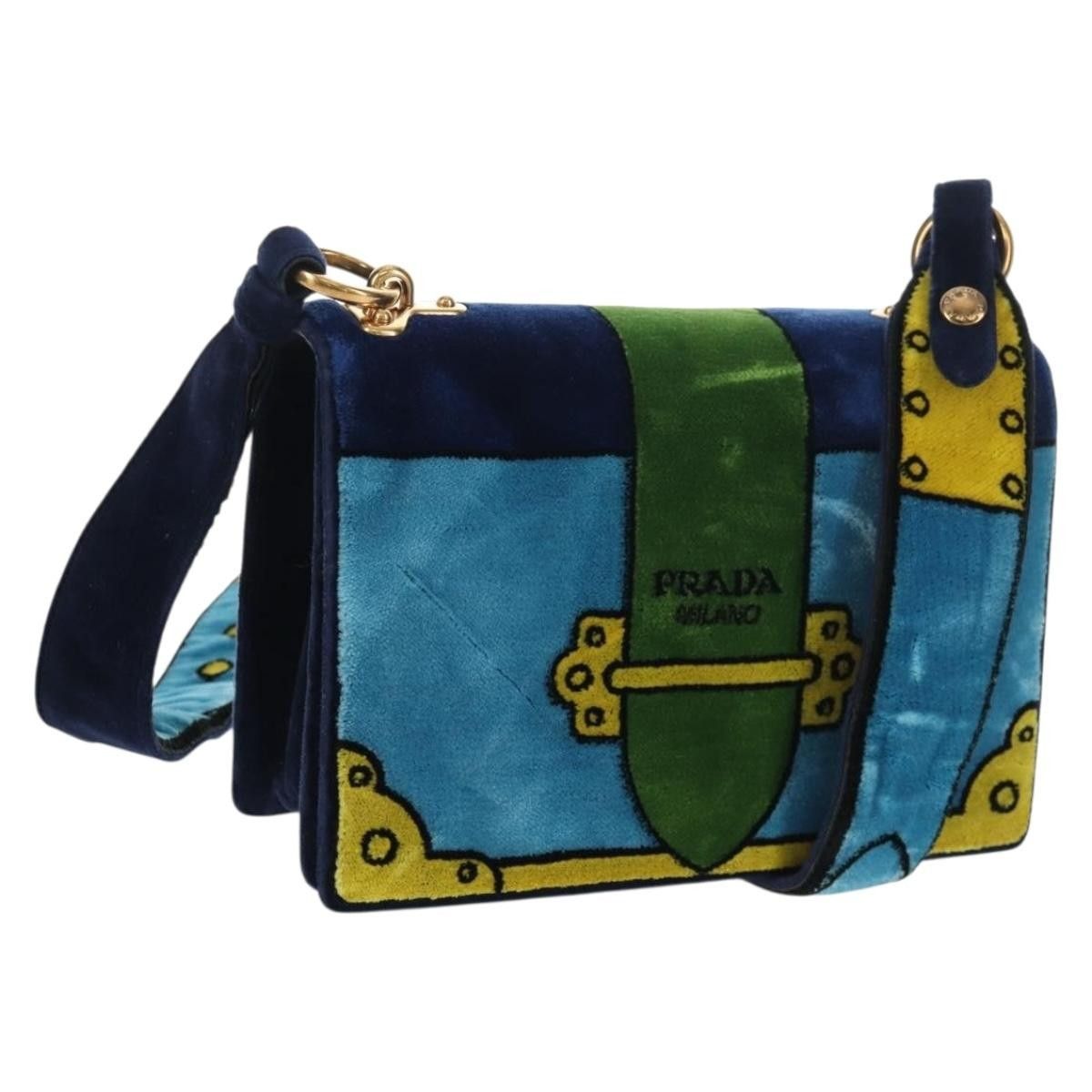 Prada Prada Cahier Crossbody Bag Printed Velvet Size ONE SIZE - 1 Thumbnail