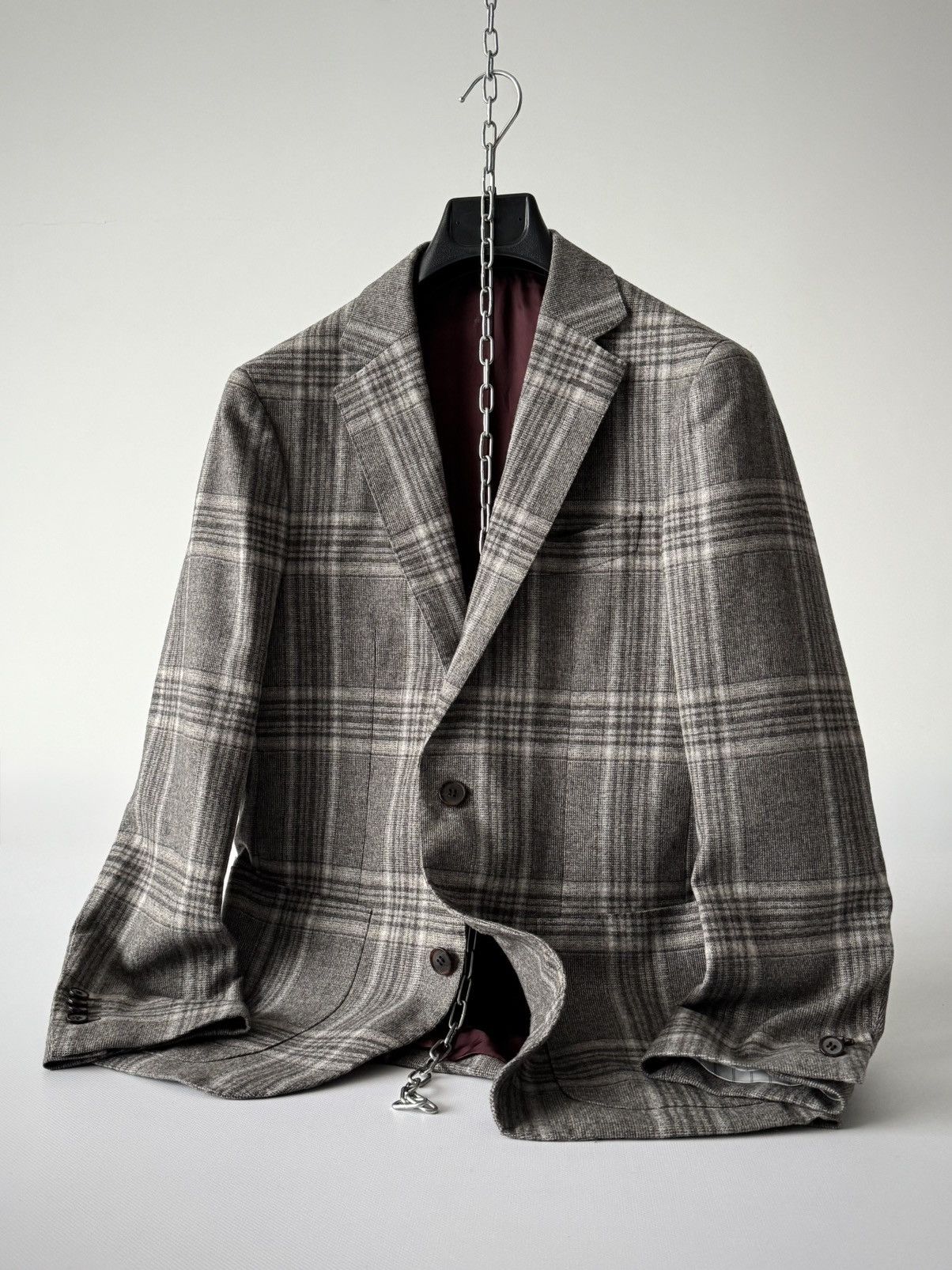 Suitsupply Suitsupply Havana FL Wool & Silk Gray Check Blazer Size 46R - 3 Thumbnail