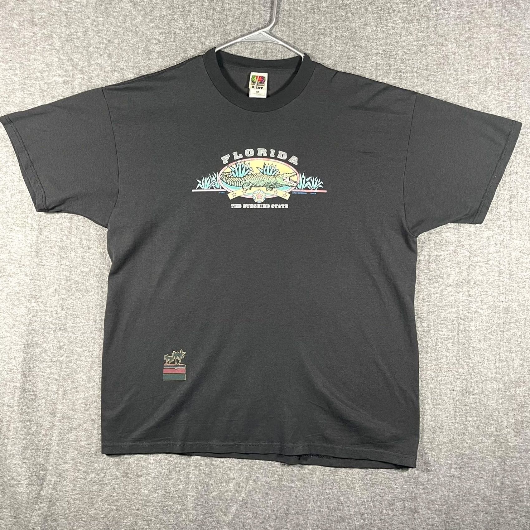 Fruit Of The Loom VTG Florida Shirt Mens 2XL Black Alligator Graphic Sunshine State Tourist Tee Size US XXL / EU 58 / 5 - 2 Thumbnail