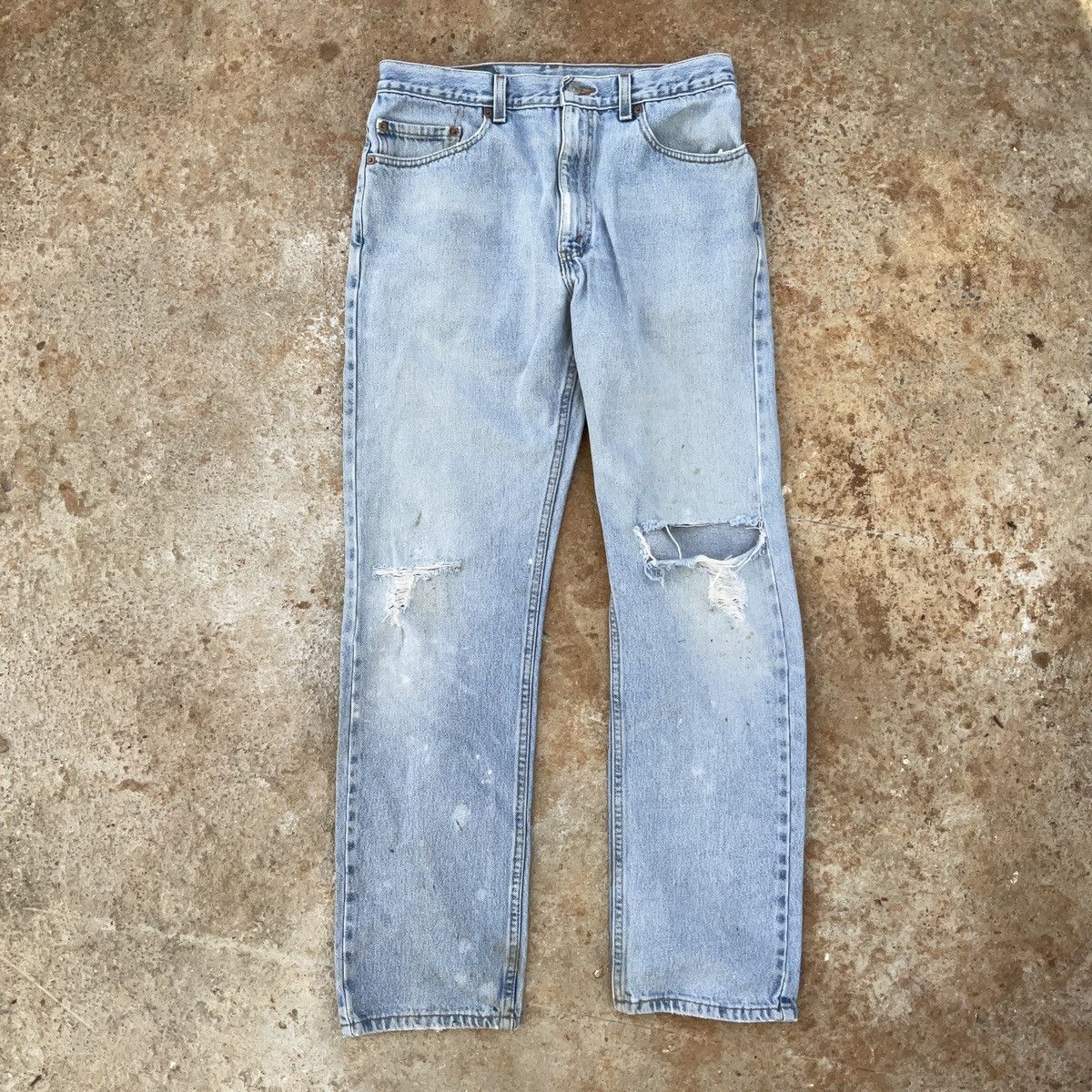 Levi's × Vintage Vintage Thrashed 90 Levi’s Made In USA 505 Denim Jean Pants Size US 34 / EU 50 - 1 Thumbnail