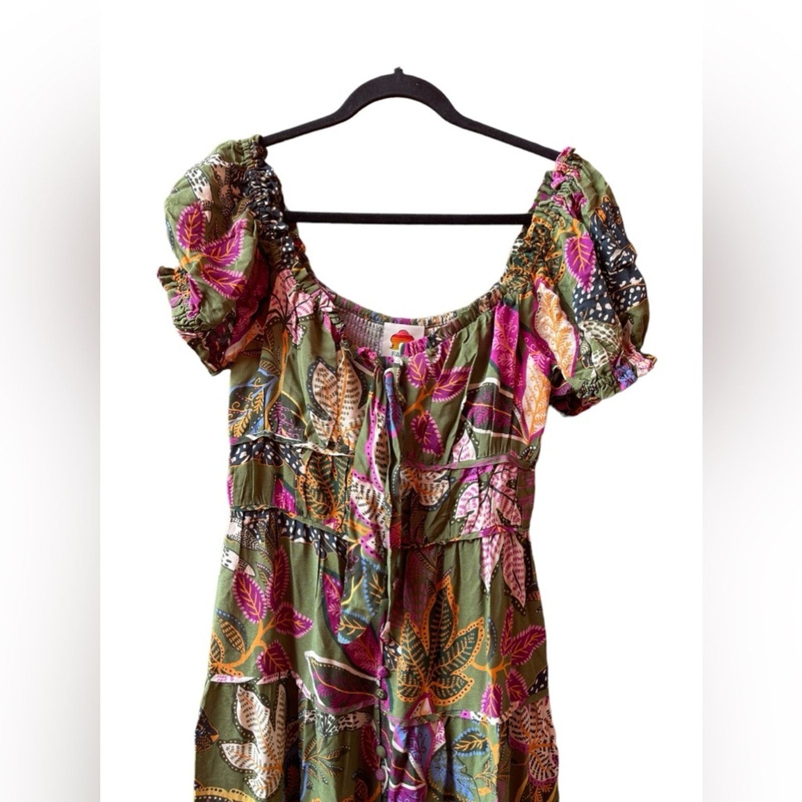 Farm Rio NWT Farm Rio Green Wild Jungle Corset Midi Dress Tropical S Size S / US 4 / IT 40 - 5 Thumbnail