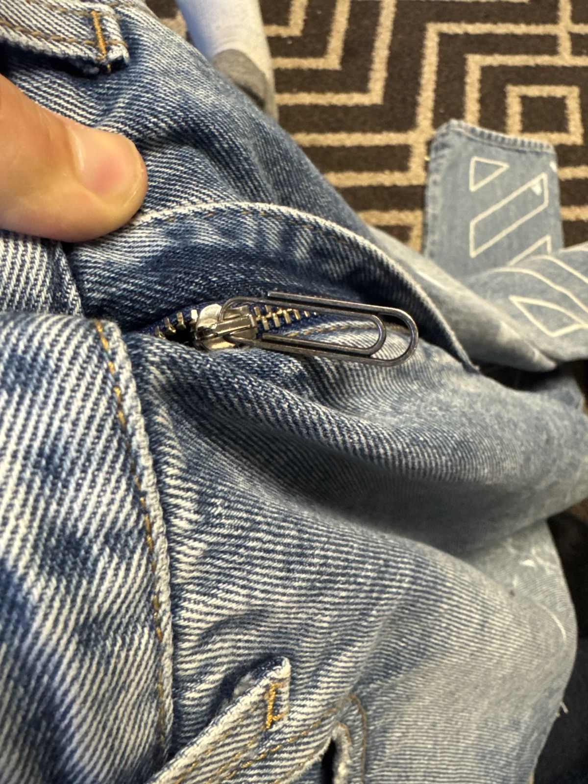 Off-White Off-White Diag Outline Paint Jeans Size US 31 - 6 Thumbnail