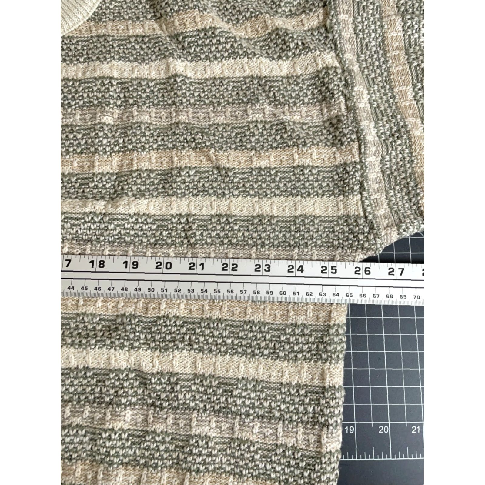 Jantzen VINTAGE Jantzen Sweater Mens Large Beige Crewneck Knit Striped Textured Chunky Knit 90s Dad Style Pullover Size US L / EU 52-54 / 3 - 5 Thumbnail